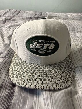 NFL White and Green New York Jets Snapback Hat
